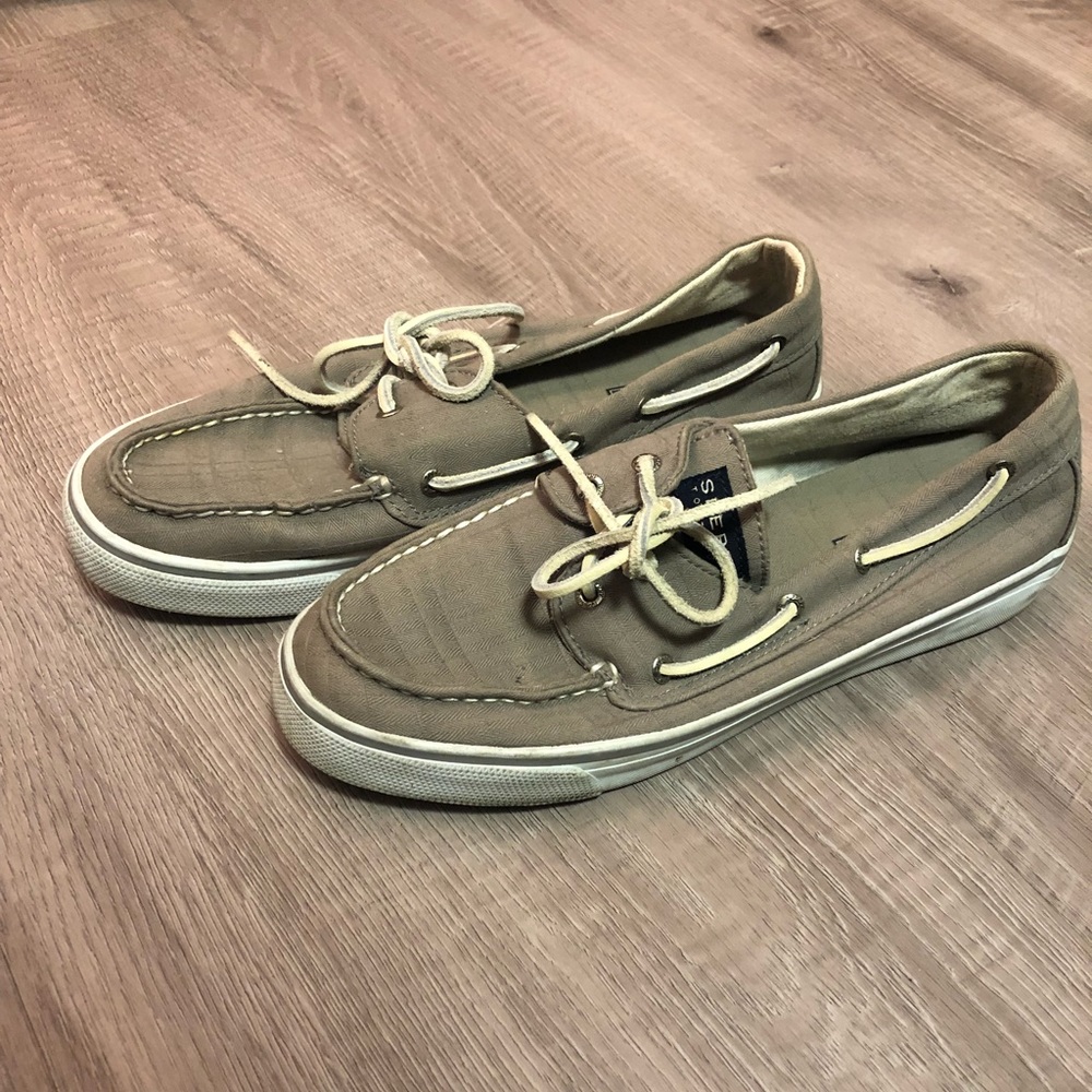 Grey Sperry Top-Sider boat shoes